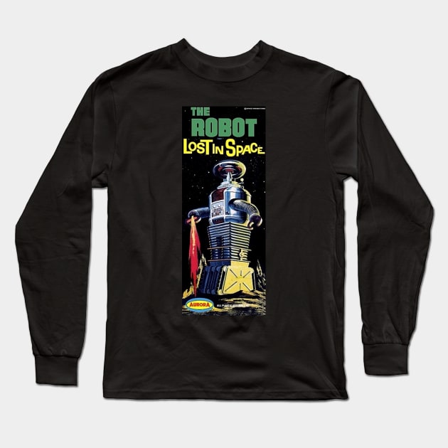 Vintage Aurora Model Kit Box Art - Robot from Lost in Space Long Sleeve T-Shirt by Starbase79